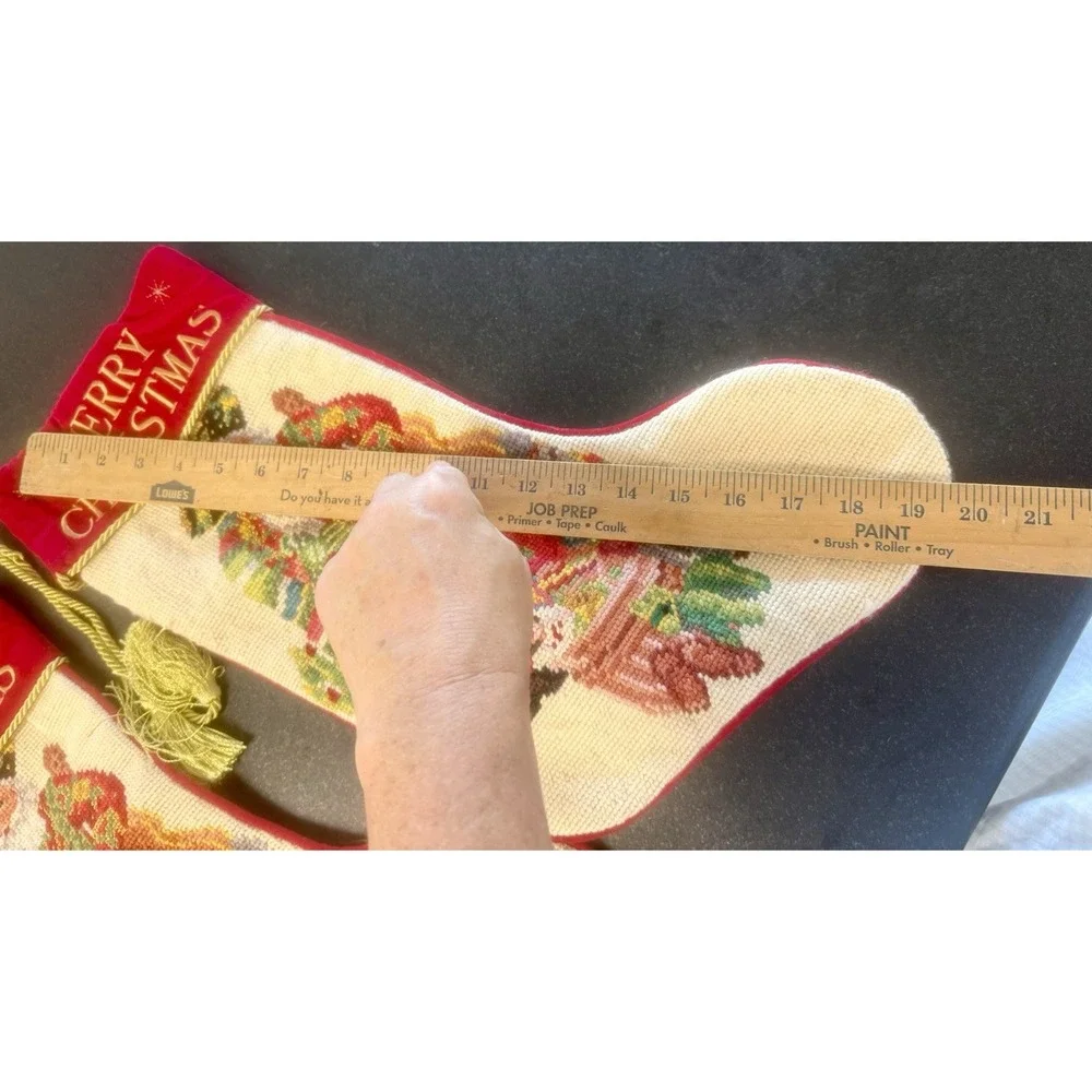 Dillard's Needlepoint Hand Embroidered Christmas Mexican Sombrero Santa Vintage